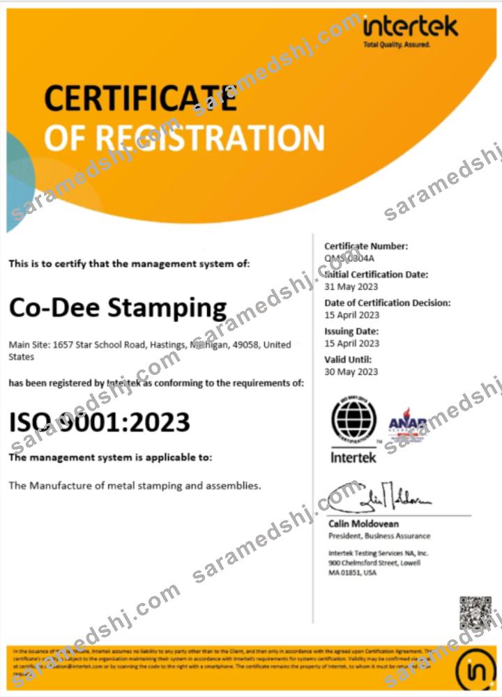 USA Intertek certificate of registration Word and PDF template